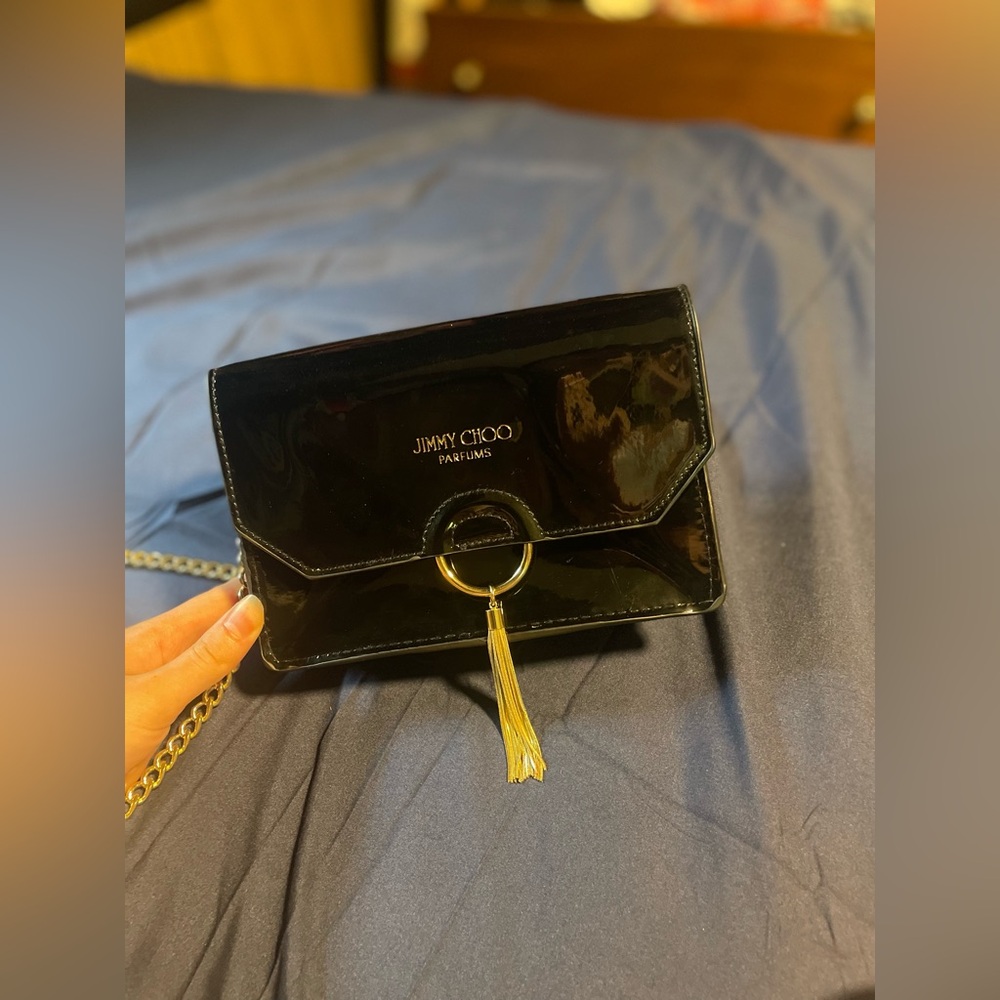 Jimmy Choo Parfums Clutch Bag with Gold Chain Strap